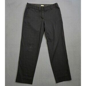 J. Crew Outlet Women 2 Black Tapered Leg Low Rise Chino Pants